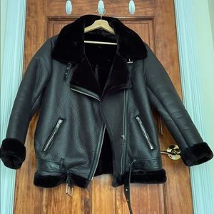 Faux leather shearling Moto Jacket